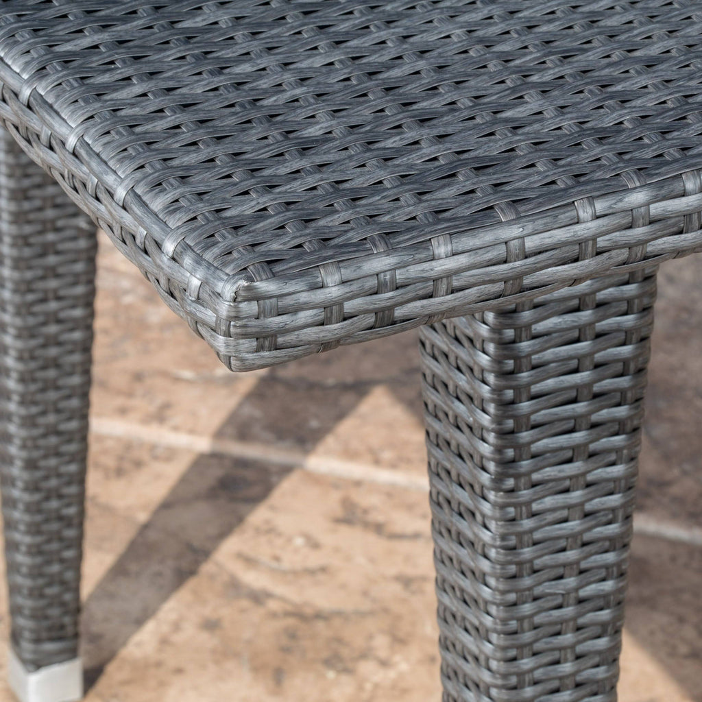 Rectangle Wicker Table Multi Brown D65154