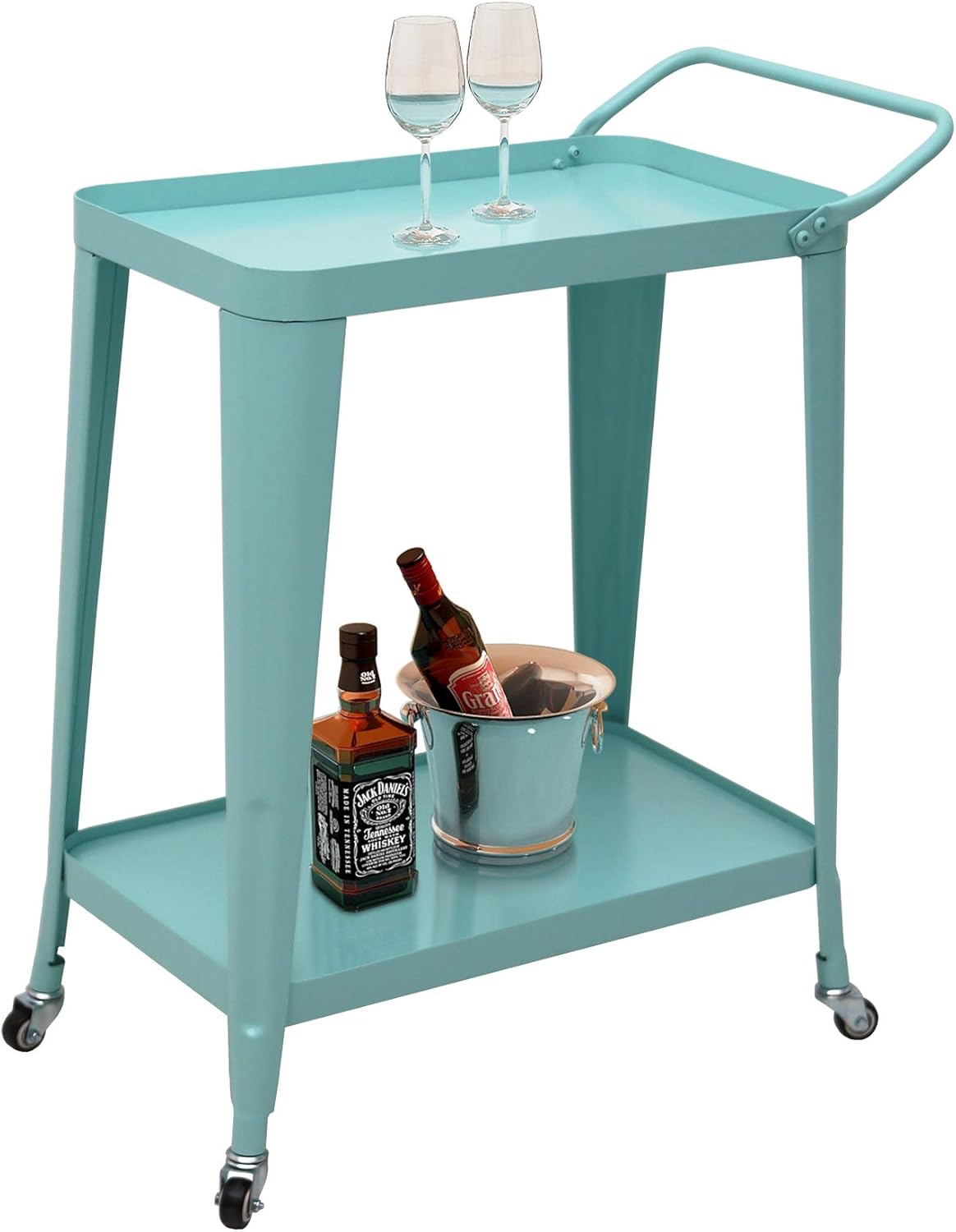 2-Tier Rolling Utility Cart with Swivel Wheels X90628
