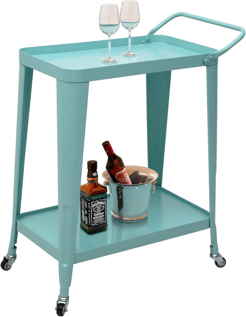 2-Tier Rolling Utility Cart with Swivel Wheels X90628