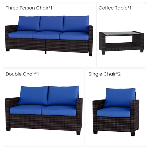 5-Piece PE Rattan Sectional Sofa Set with Storage Table H127867