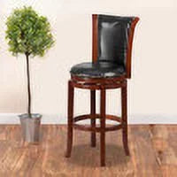 30'' High Dark Chestnut Wood Swivel Barstool O245