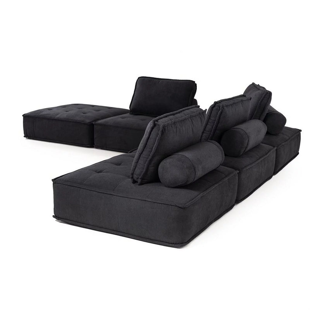 Black 5-Piece Modular Sectional Sofa J272989