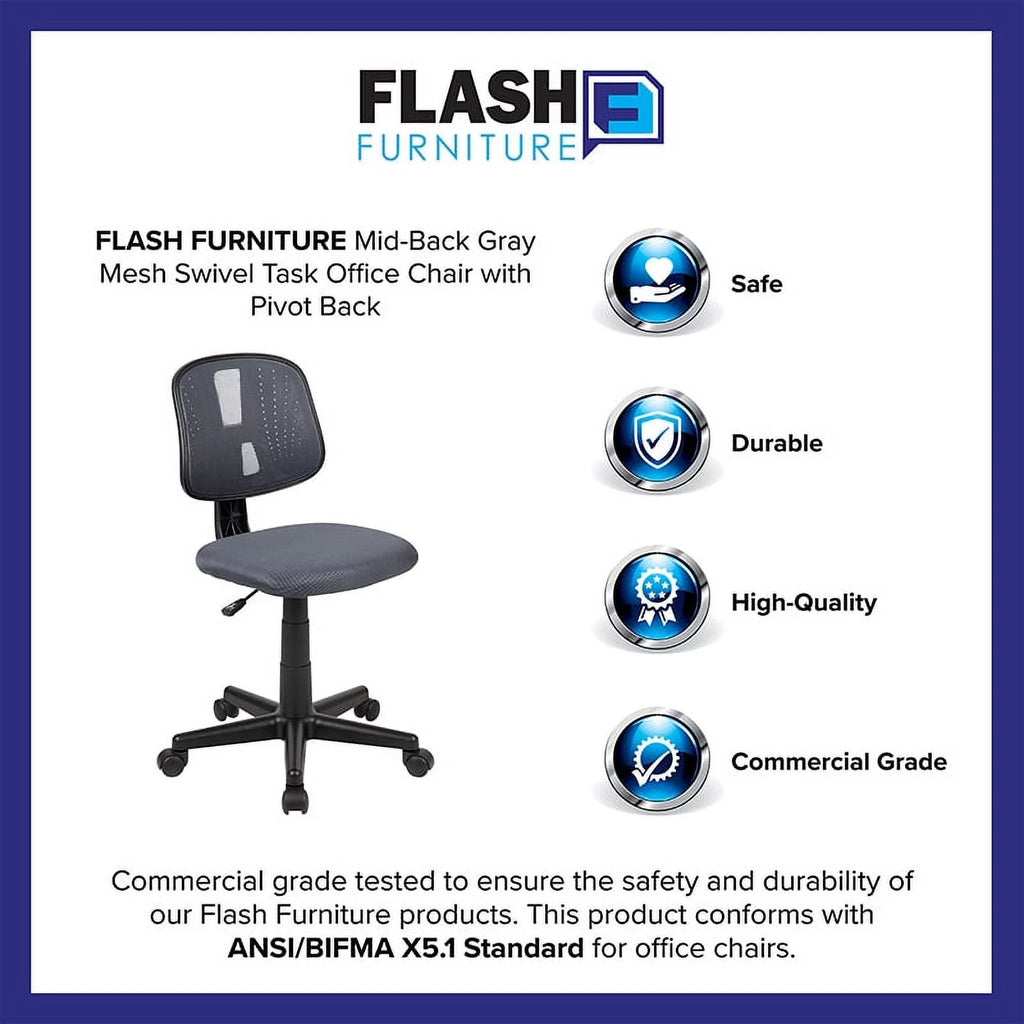 Gray Mesh Swivel Task Office Chair T810619