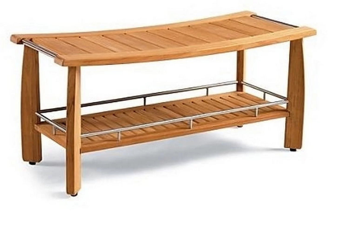 Grade-A Teak Wood 42" Double Shower Backless Bench A964