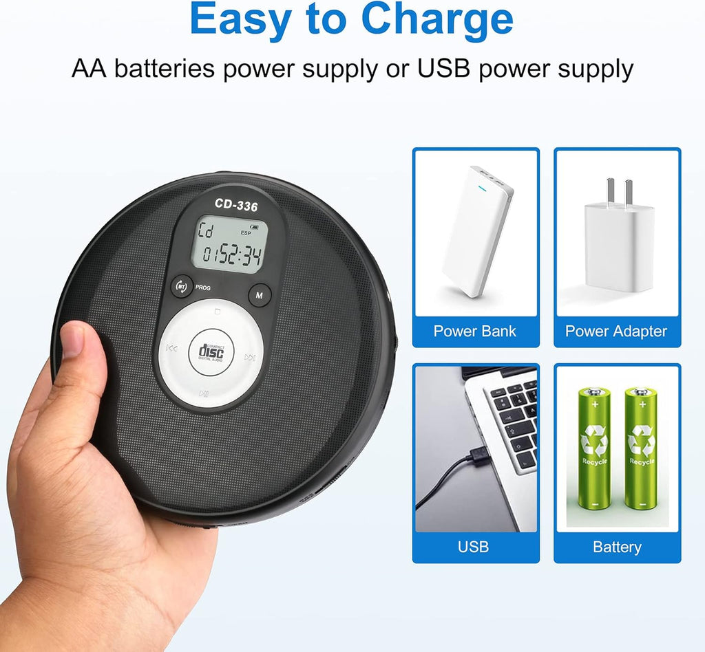Portable Bluetooth CD Player with Anti-Skip Protection B5199