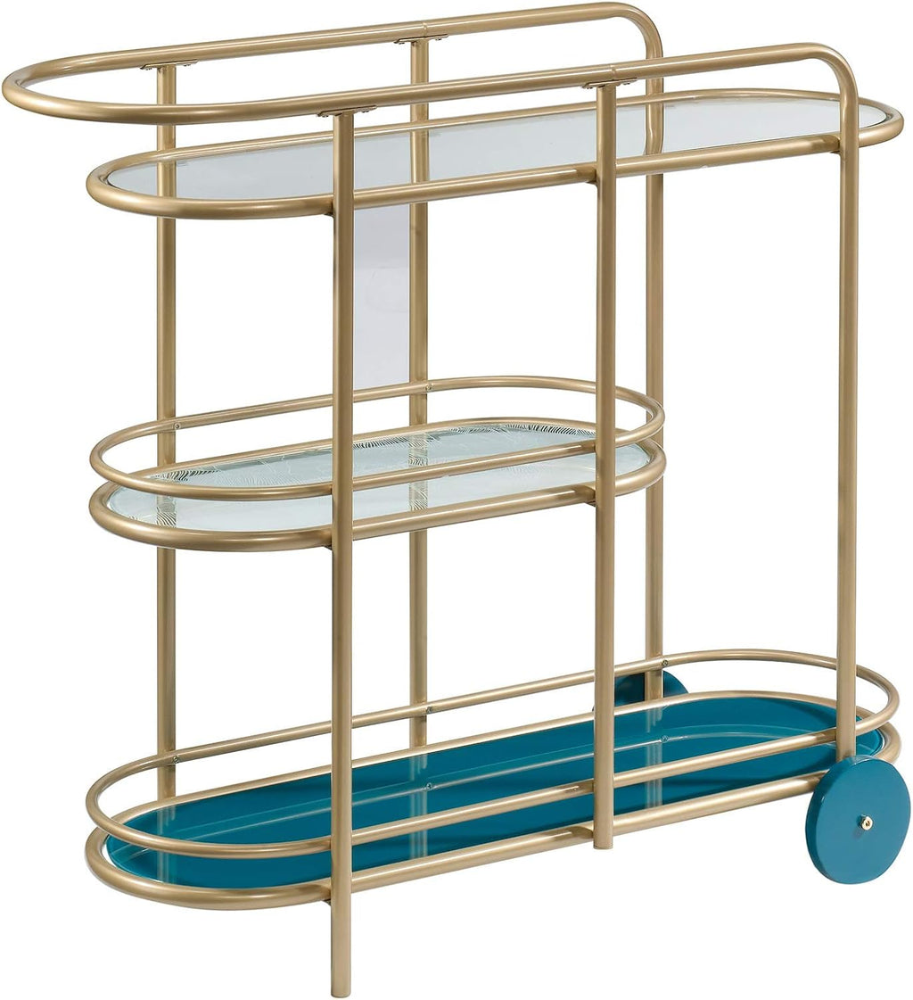 Bar Cart Satin Gold Finish I27876