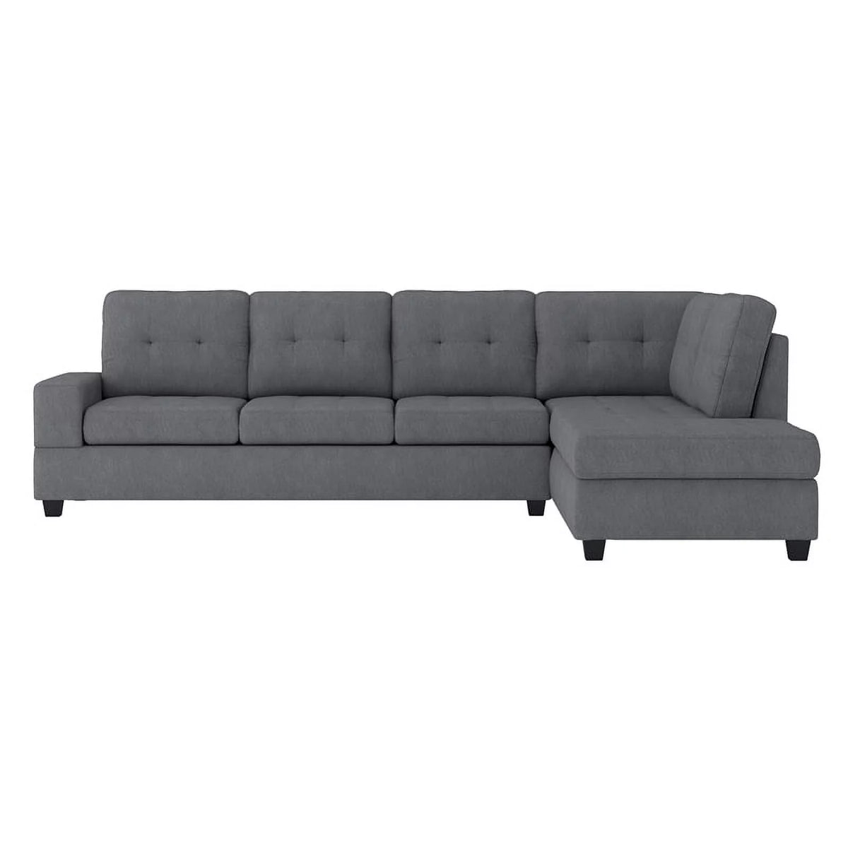 Dark Gray Microfiber Sectional Sofa U198684