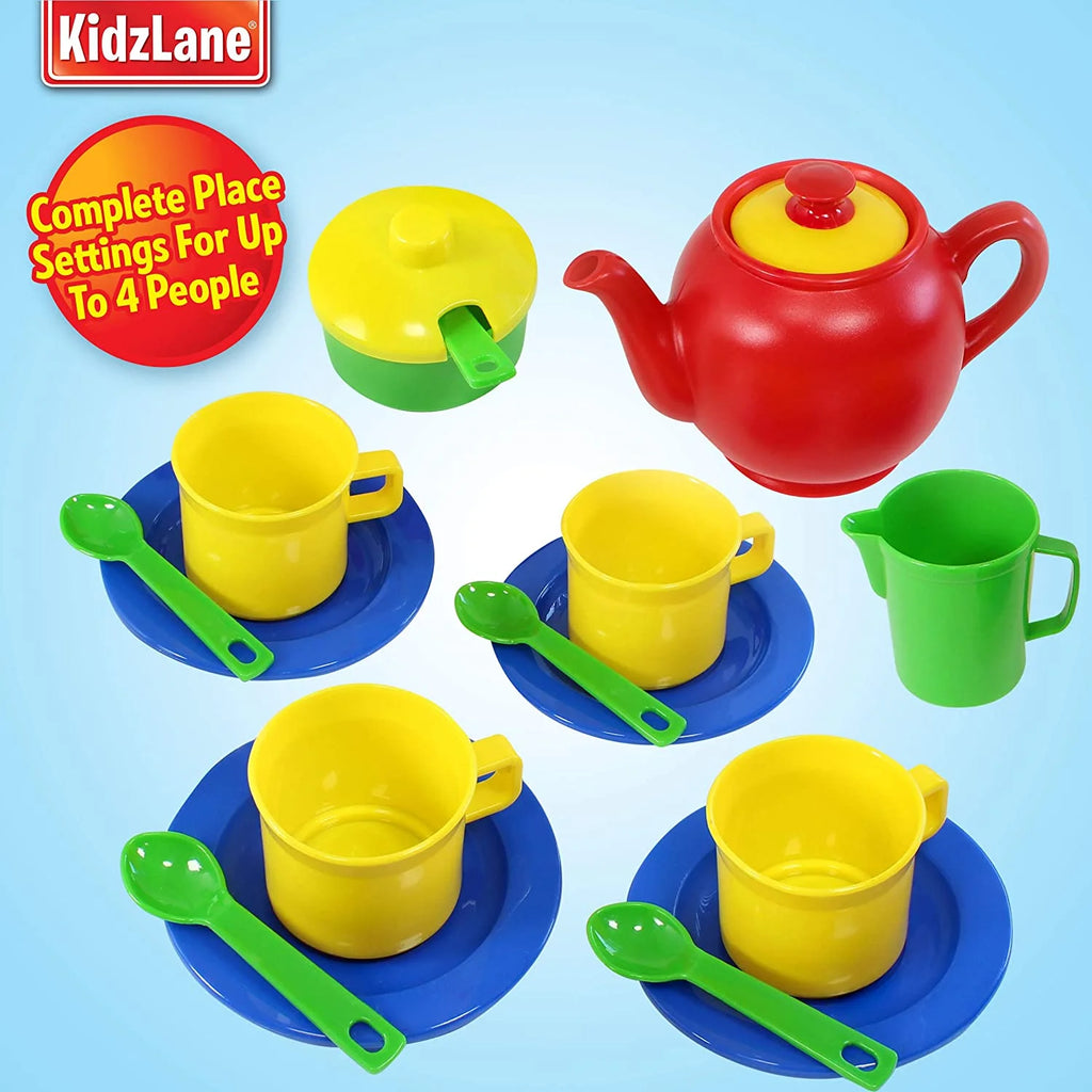 15 Pc Plastic Play Tea Set U5383