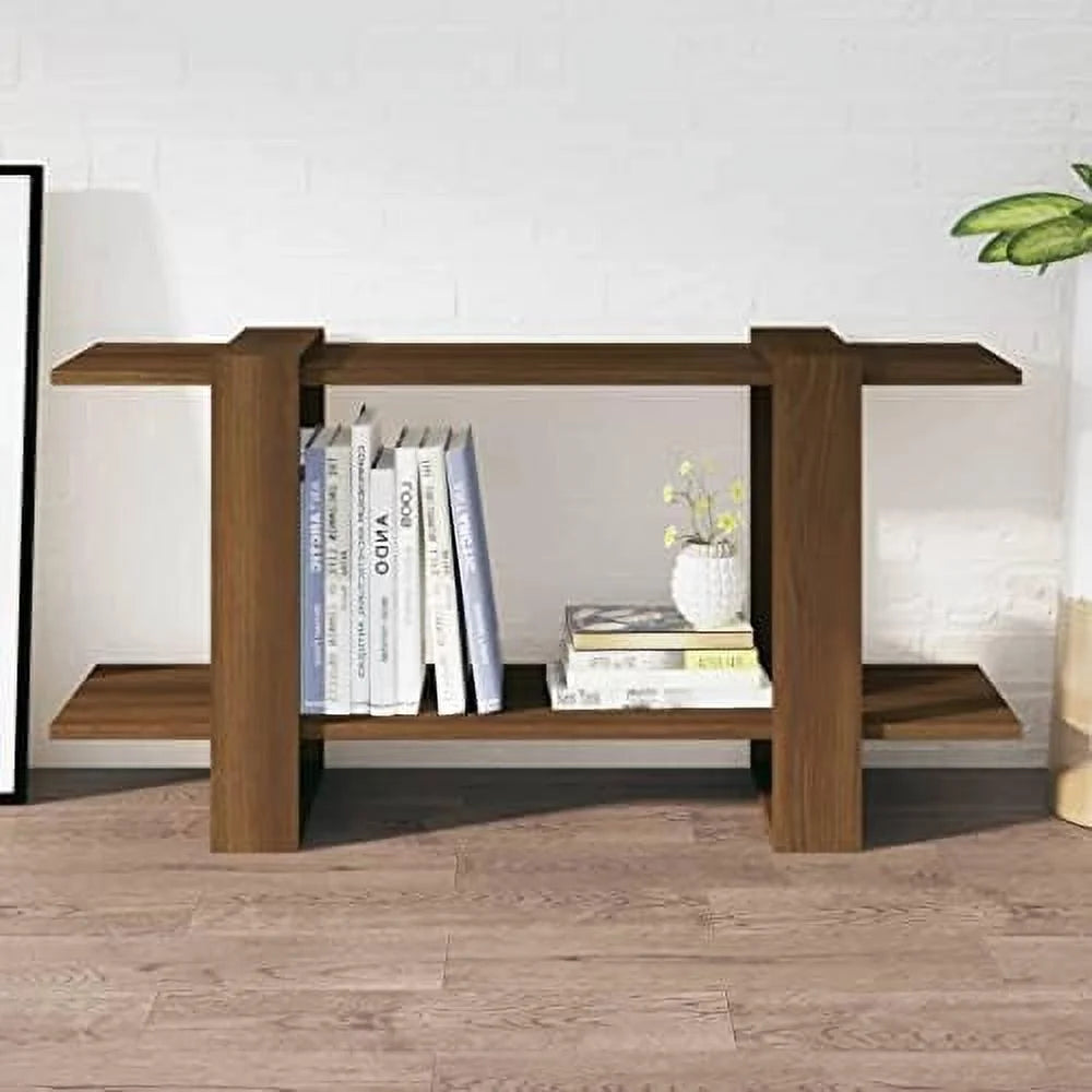 Brown Oak Engineered Wood Bookcase D93972