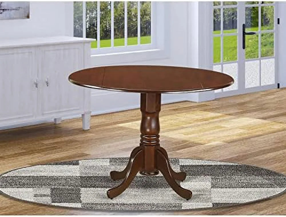 Round Solid Wood Dining Table with Dropleaf 42x42 Inch O93332