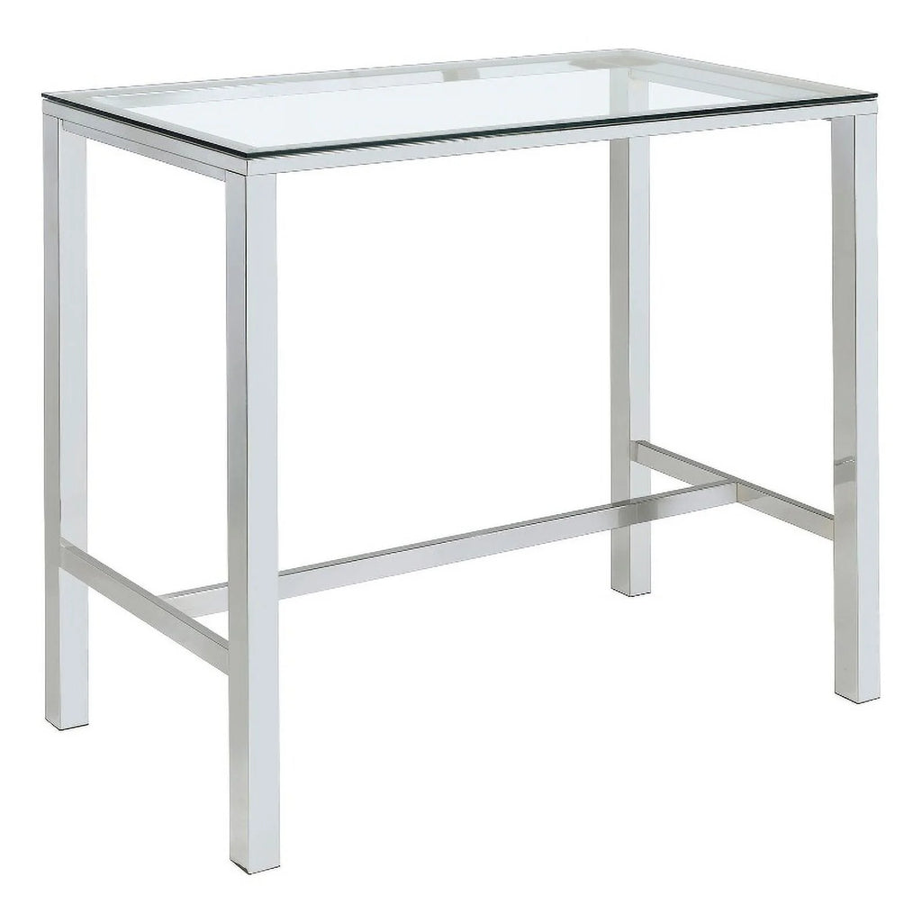 Contemporary Rectangular Glass Top Pub Table F9736