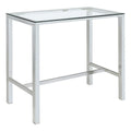 Contemporary Rectangular Glass Top Pub Table F9736