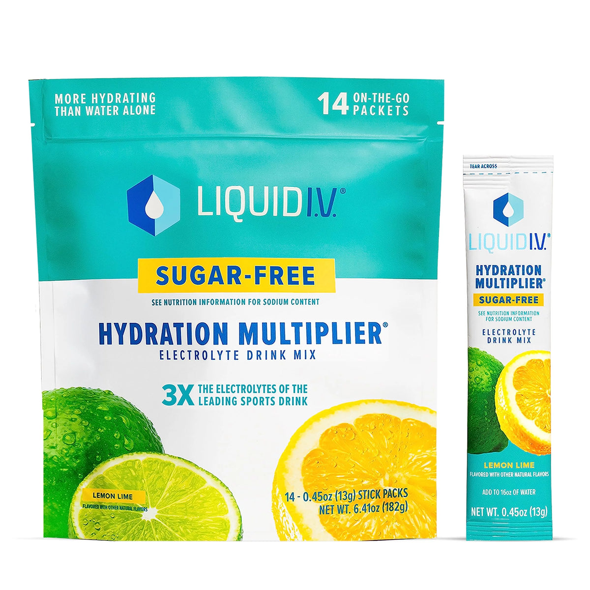 Sugar-Free Lemon Lime Electrolyte Drink Mix 14 Sticks E8783