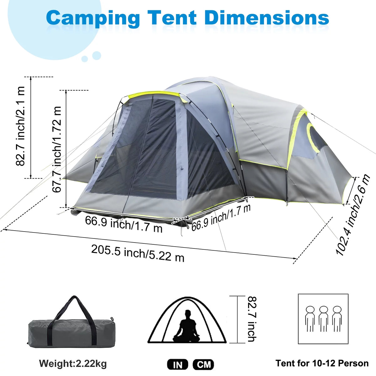 Portable Waterproof 14 Person Double Layer Tent W102