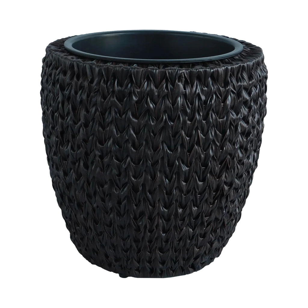 Set Of 2 Round All-Weather Wicker Planter With Plastic Liner M907290