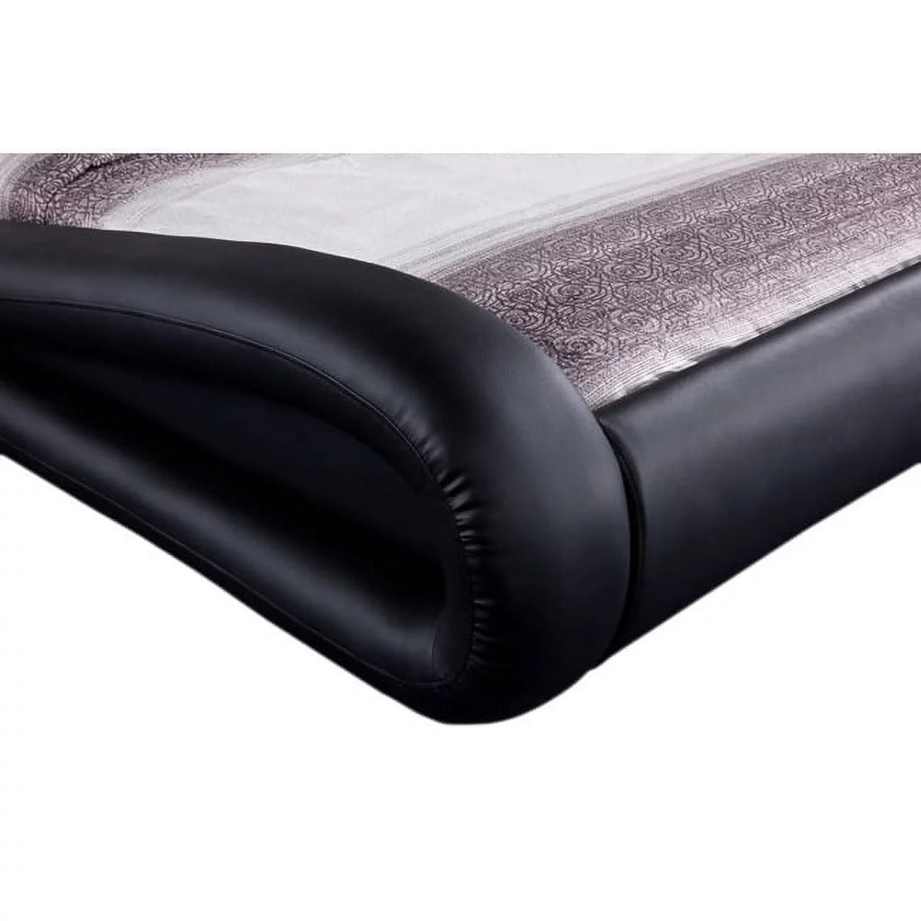 Black Queen Faux Leather Platform Bed B2539