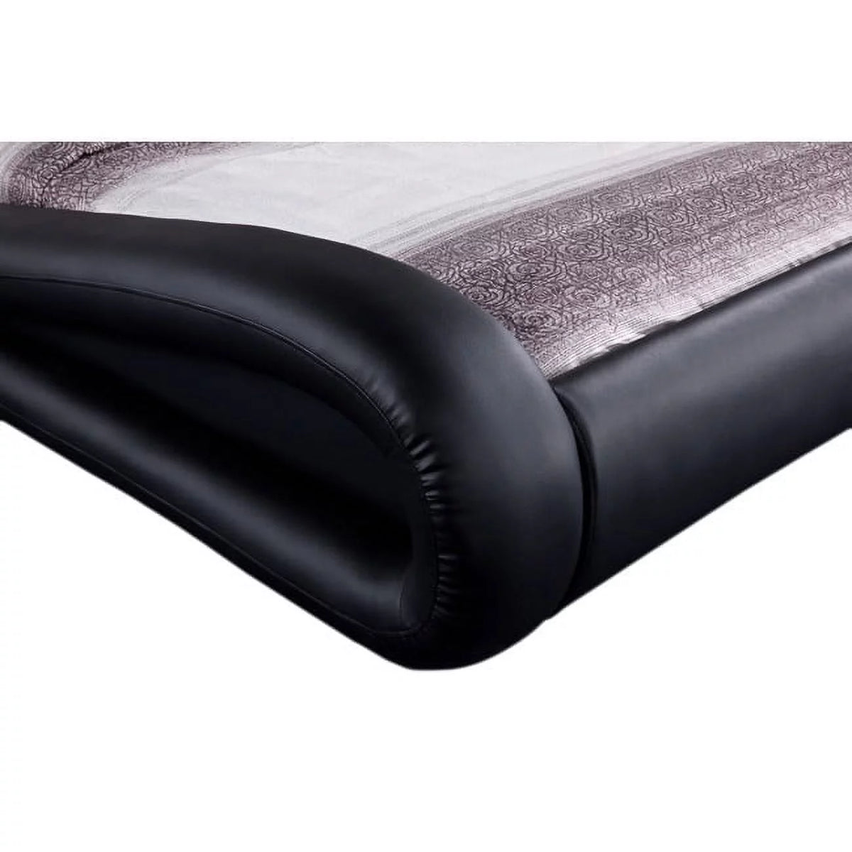 Black Queen Faux Leather Platform Bed B2539