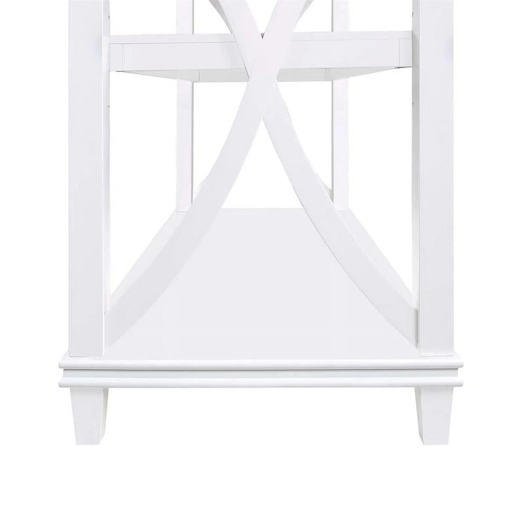 Modern Console Table in White and Brown Wood Finish Y7530