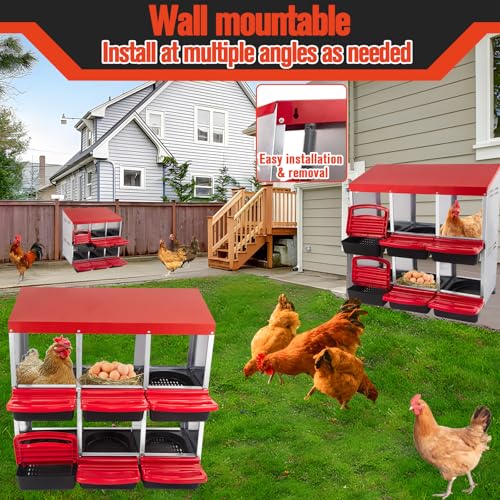 6 Hole Heavy Duty Metal Chicken Nesting Box with Removable Tray S73807