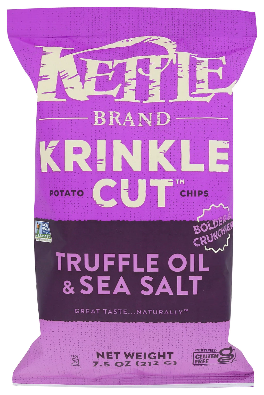 Kettle Cooked Potato Chips Truffle Oil and Sea Salt 7.5 Ounce Pack Of 12 U245549