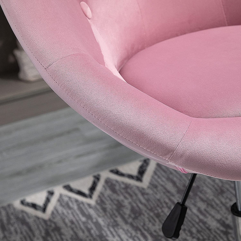 Pink Tufted Swivel Accent Chair Height Adjustable E670984