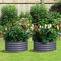 24 Round 17 Tall Metal Raised Garden Beds, Set of 2 Q15524