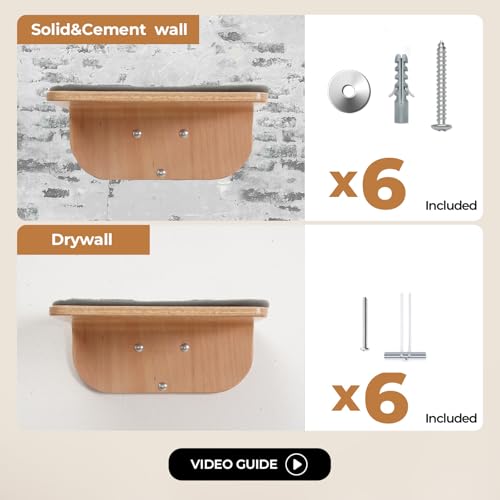Cat Wall Shelves and Perch with Scratching Cushion T58285