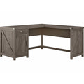 L Shaped Desk with Cabinet U8959