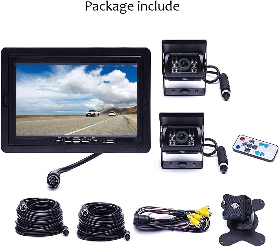 Vehicle Backup Camera 4 Split Monitor 18 IR Night Vision Waterproof L351