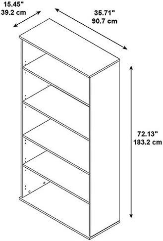 5 Shelf Bookcase in Mocha Cherry C4862