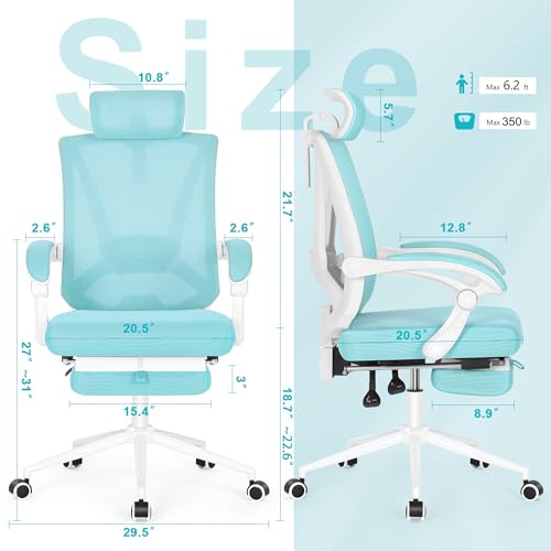Ergonomic Office Chair with Footrest and Adjustable Lumbar Support V77411