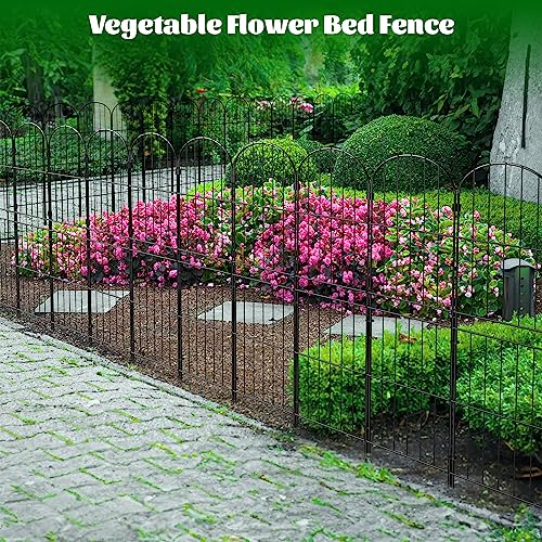 Decorative Garden Fence 10 Panels 37.5in (H) x 10.4ft (L) Rustproof Metal Wire Arched F15241