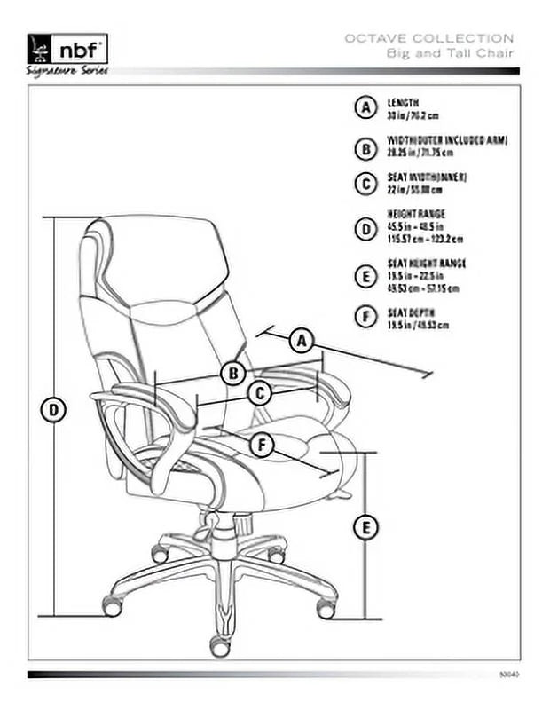 Big and Tall High Back Chair with Memory Foam Seat D143