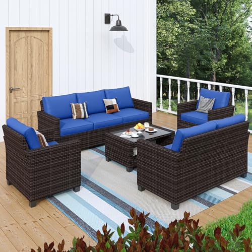 5-Piece PE Rattan Sectional Sofa Set with Storage Table H127867