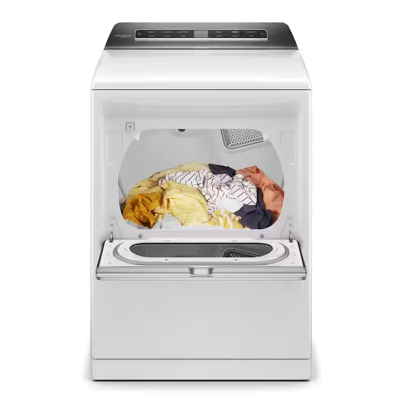 White 7.4 cu. ft. Smart Gas Vented Dryer with Steam F502247