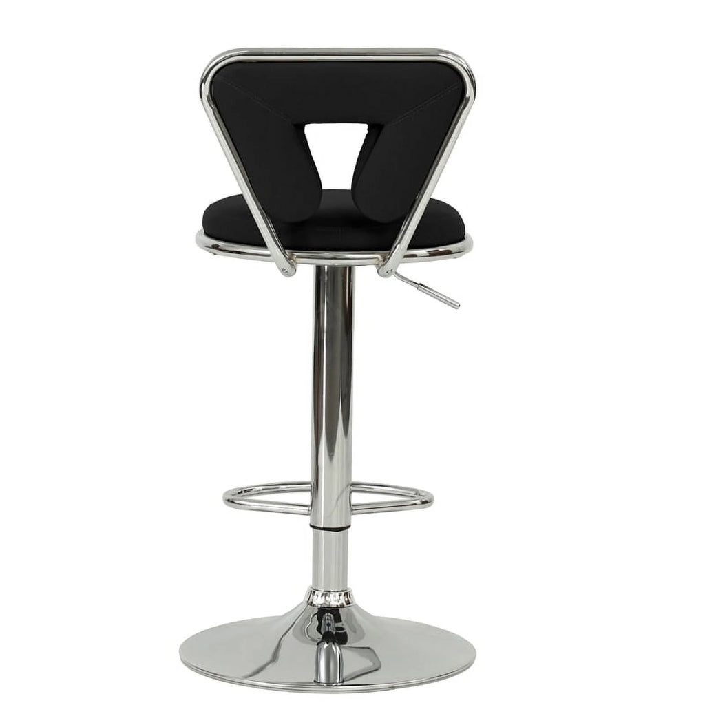 Black Faux Leather Adjustable Height Swivel Barstool Set of 2 M826525