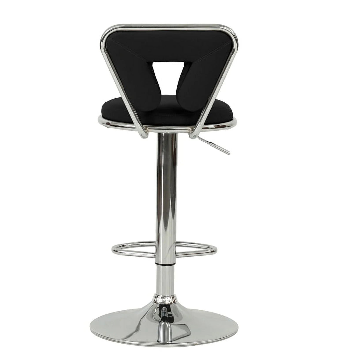 Black Faux Leather Adjustable Height Swivel Barstool Set of 2 M826525