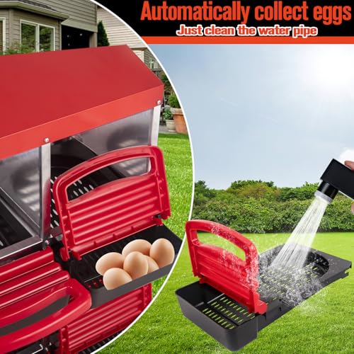 6 Hole Heavy Duty Metal Chicken Nesting Box with Removable Tray S73807