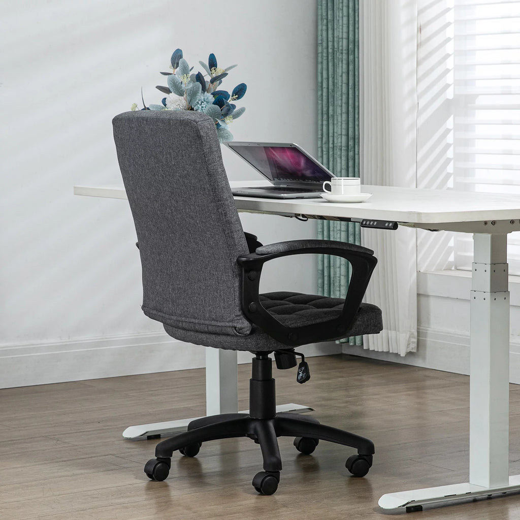 Gray Fluffy Home Office Chair with Adjustable Height Y947