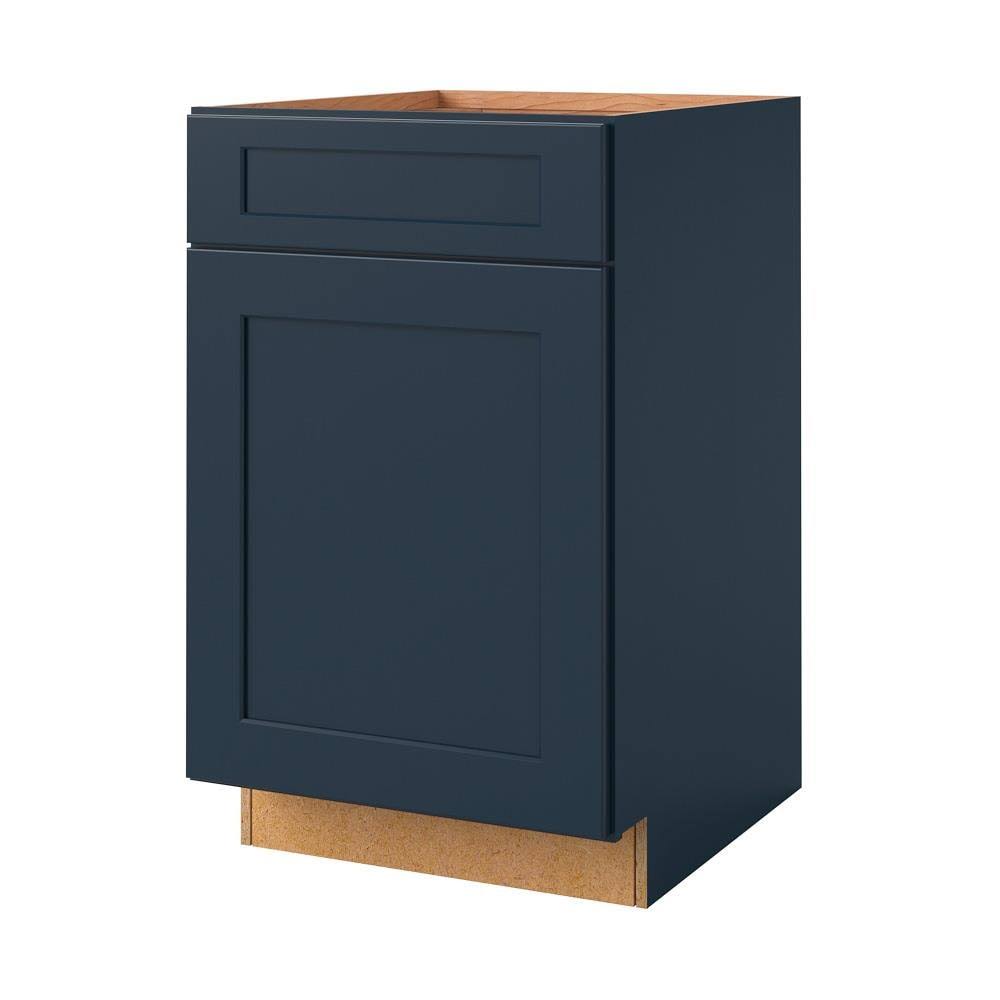 21-in W x 34.5-in H x 24-in D Navy Square Door Base Cabinet M4950