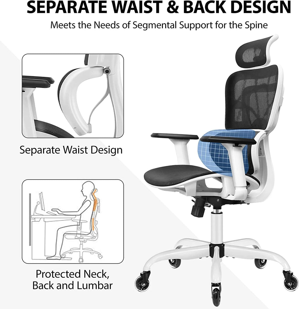 Black High Back Ergonomic Office Chair with Lumbar Support J138