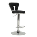 Black Faux Leather Adjustable Height Swivel Barstool Set of 2 M826525