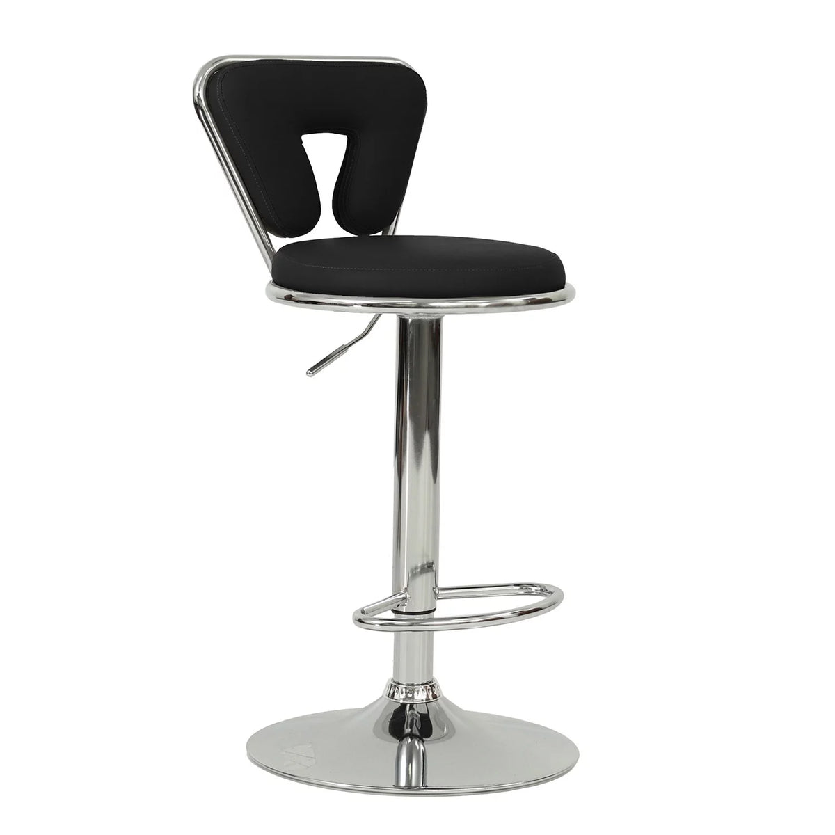 Black Faux Leather Adjustable Height Swivel Barstool Set of 2 M826525
