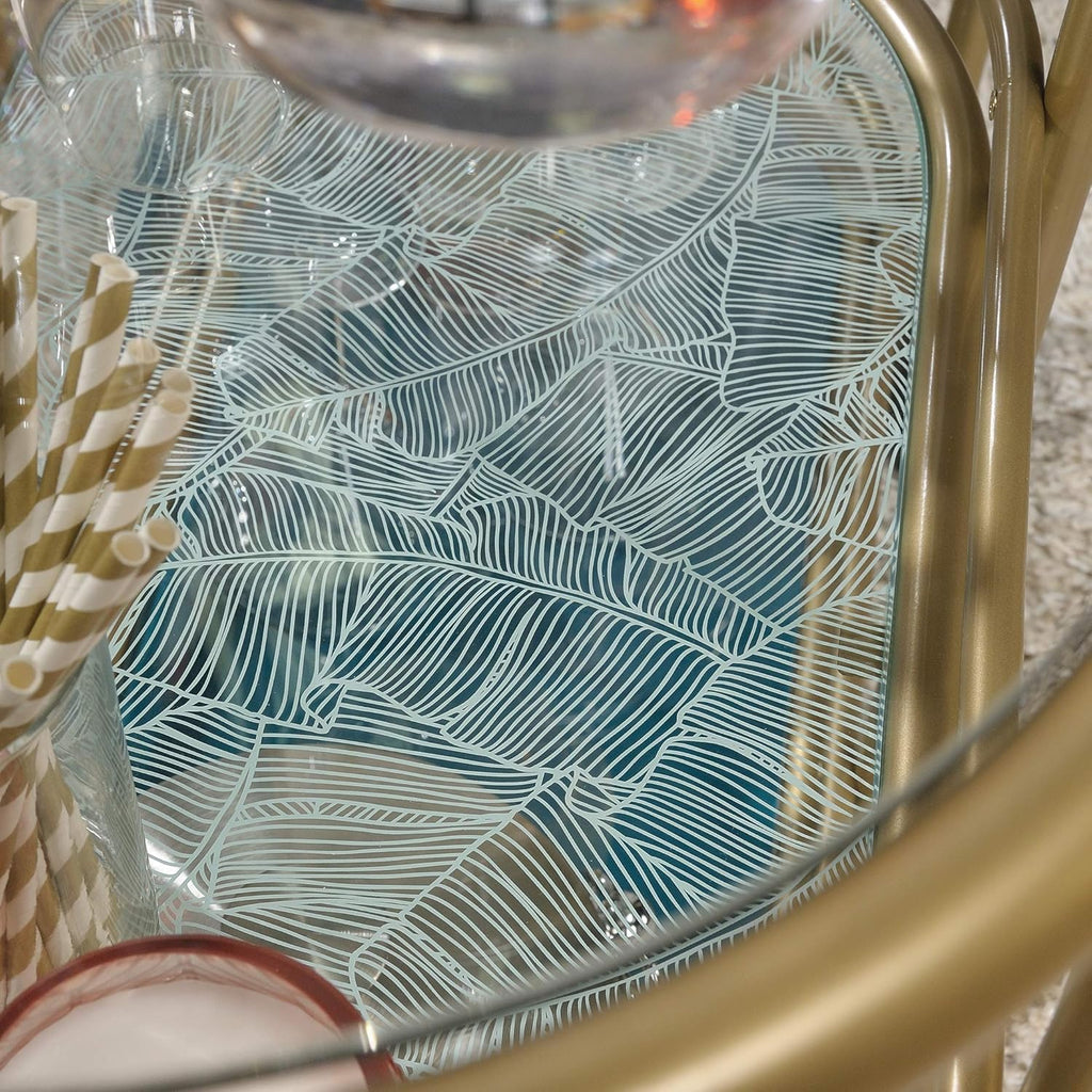 Bar Cart Satin Gold Finish I27876