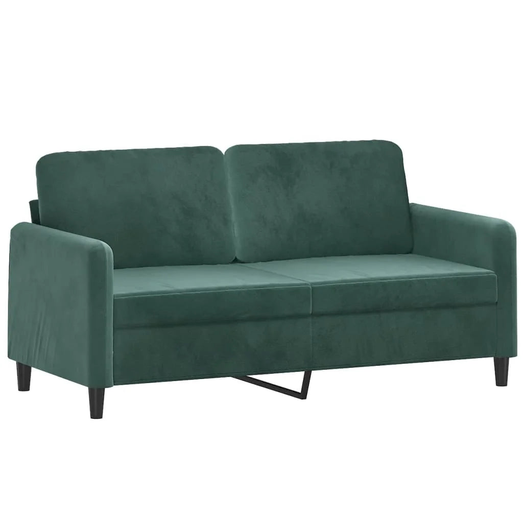 Dark Green Velvet 2 Piece Sofa Set H643