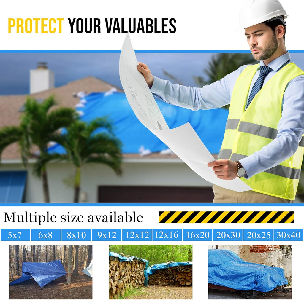 30X40 Waterproof Multi-Purpose Poly Tarp Blue T981
