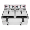 16L Stainless Steel Double Tank Deep Fryer 3400W B1791