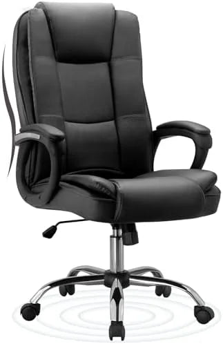 Black Height Adjustable PU Leather Ergonomic Office Chair R8503