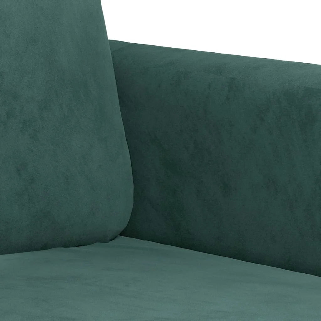 Dark Green Velvet 2 Piece Sofa Set H643
