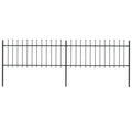 Black Steel Garden Fence with Spear Top A6930